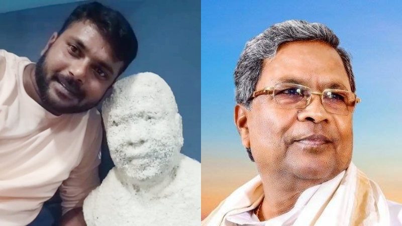 ಅಕ್ಕಿಕಾಳಿನ ಆಕೃತಿ ನಿರ್ಮಿಸಿ, ಅನ್ನಭಾಗ್ಯ ಸ್ಮರಿಸಿದ ಸಿದ್ದು ಅಭಿಮಾನಿ