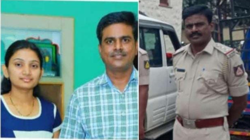 ಕಾರು ಅಪಘಾತದಲ್ಲಿ ಮೃತಪಟ್ಟ ಸಿಪಿಐ, ಪತ್ನಿ – ಹುಟ್ಟೂರಿನಲ್ಲಿ ಅಂತ್ಯಕ್ರಿಯೆ