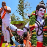ಶ್ರೀರಾಮನ ತೊಡೆ ಮೇಲೆ ಏರಿ ಹೂಮಾಲೆ ಹಾಕಿ ಬಿಜೆಪಿ ಶಾಸಕ ಎಡವಟ್ಟು