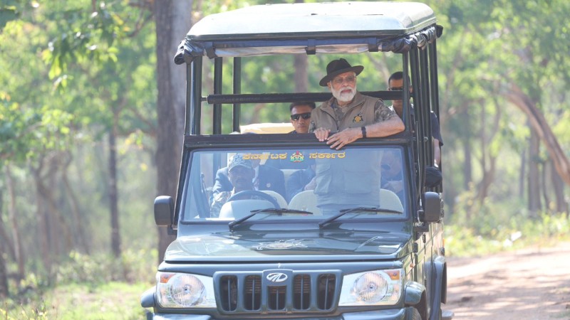 ಬಂಡೀಪುರದಲ್ಲಿ ಮೋದಿ ಸಫಾರಿ – ಪ್ರಕೃತಿ ಸೌಂದರ್ಯ ಸವಿದ ಪ್ರಧಾನಿ