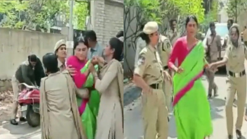 ಪೊಲೀಸರ ಮೇಲೆ ಹಲ್ಲೆ – ಆಂಧ್ರ ಸಿಎಂ ಸಹೋದರಿ ವೈಎಸ್ ಶರ್ಮಿಳಾ ಖಾಕಿ ವಶಕ್ಕೆ