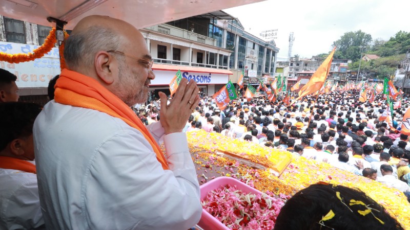 ಅರ್ಧಕ್ಕೆ ರೋಡ್ ಶೋ ಮುಗಿಸಿ ಹೊರಟ ಅಮಿತ್ ಶಾ