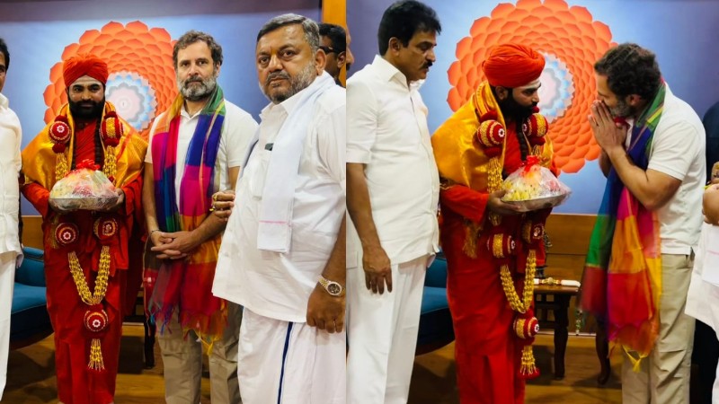 ಪಂಚಮಸಾಲಿ ಮಠಕ್ಕೆ ರಾಹುಲ್ ಗಾಂಧಿ ಭೇಟಿ