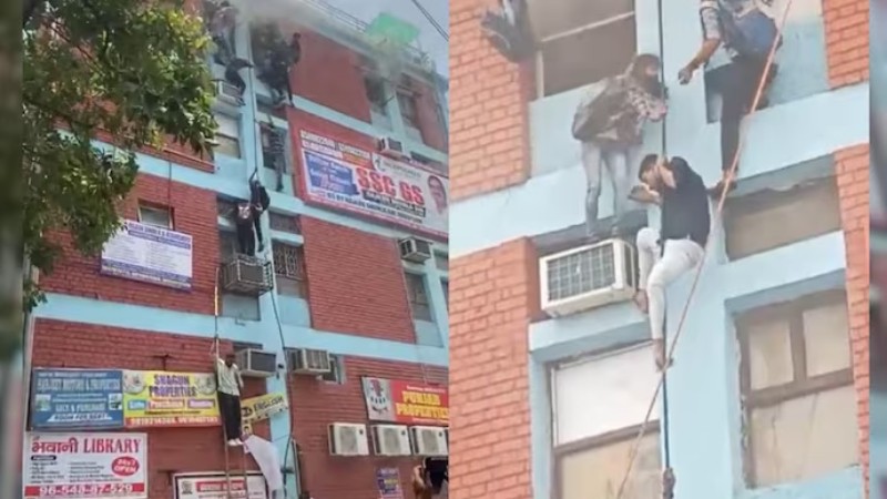 ದೆಹಲಿಯ ಕೋಚಿಂಗ್ ಸೆಂಟರ್‌ನಲ್ಲಿ ಭಾರೀ ಬೆಂಕಿ – ಕಿಟಕಿಯಿಂದ ಹಾರಿ ಜೀವ ಉಳಿಸಿಕೊಂಡ ವಿದ್ಯಾರ್ಥಿಗಳು