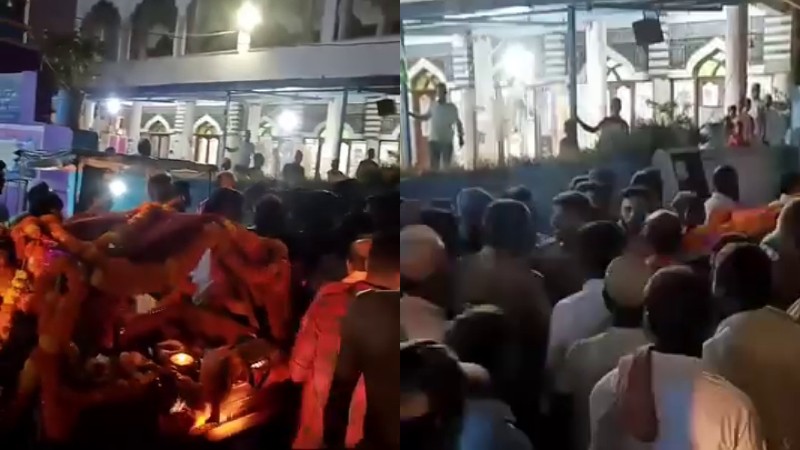 ವಿಜಯದಶಮಿ ವೇಳೆ ಪಲ್ಲಕ್ಕಿ ತಡೆದು ಅಲ್ಲಾ ಹು ಅಕ್ಬರ್ ಘೋಷಣೆ ಕೂಗಿದ ಕಿಡಿಗೇಡಿಗಳು