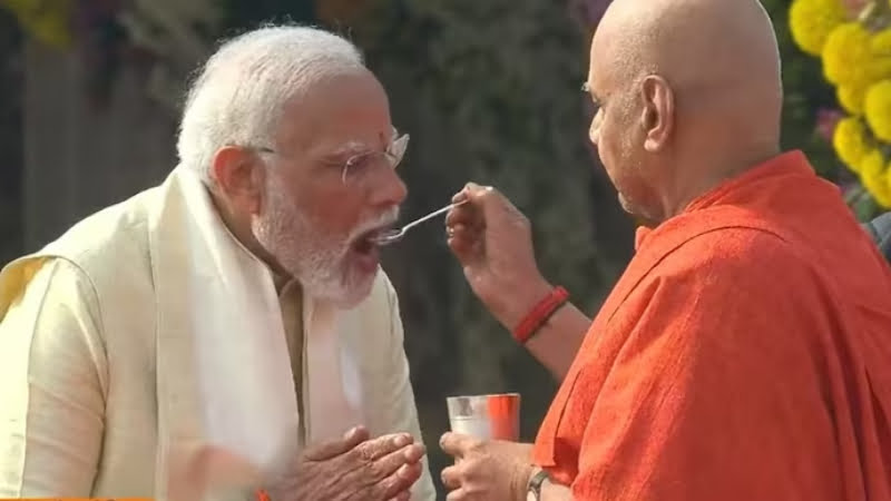11 ದಿನಗಳ ಕಠಿಣ ವ್ರತ ಮುಗಿಸಿದ ನಮೋ