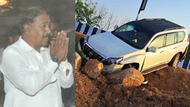 ಕಾರು ಅಪಫಾತ – ಶಾಸಕ ಎ.ಆರ್ ಕೃಷ್ಣಮೂರ್ತಿ ಅಪಾಯದಿಂದ ಪಾರು