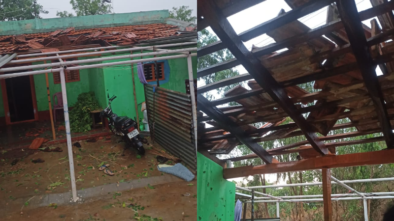 ಮೊದಲ ಮಳೆಗೆ ರಾಮನಗರದ ಹಲವೆಡೆ ಅವಾಂತರ- ಮನೆ ಮೇಲ್ಛಾವಣಿ ಕುಸಿತ