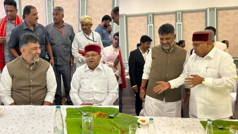 ಬೈರತಿ ಸುರೇಶ್ ಪುತ್ರನೊಂದಿಗೆ ಎಸ್ ವಿಶ್ವನಾಥ್ ಪುತ್ರಿ ನಿಶ್ಚಿತಾರ್ಥ -ಊಟದಲ್ಲಿ ಜೊತೆಯಾದ ಡಿಕೆಶಿ, ಗೆಹ್ಲೋಟ್