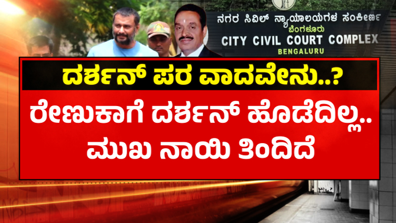ರೇಣುಕಾ ಮುಖ ನಾಯಿ ಕಚ್ಚಿ ತಿಂದಿದೆ, ದರ್ಶನ್ ಹೊಡೆದಿಲ್ಲ: ಕೋರ್ಟ್‌ನಲ್ಲಿ ವಕೀಲ ಸಿ.ವಿ ನಾಗೇಶ್ ವಾದ ಹೇಗಿತ್ತು?