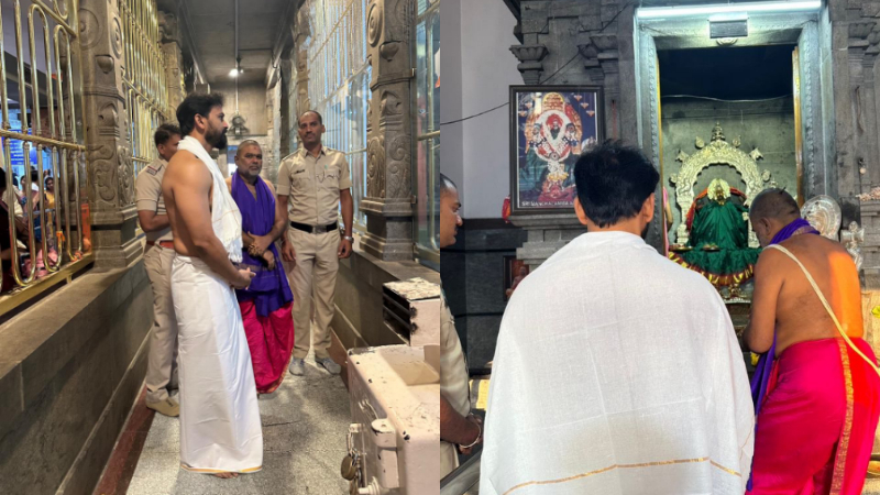 ಮಂತ್ರಾಲಯಕ್ಕೆ ಭೇಟಿ ನೀಡಿ ರಾಯರ ದರ್ಶನ ಪಡೆದ ಡಾಲಿ ಧನಂಜಯ್‌