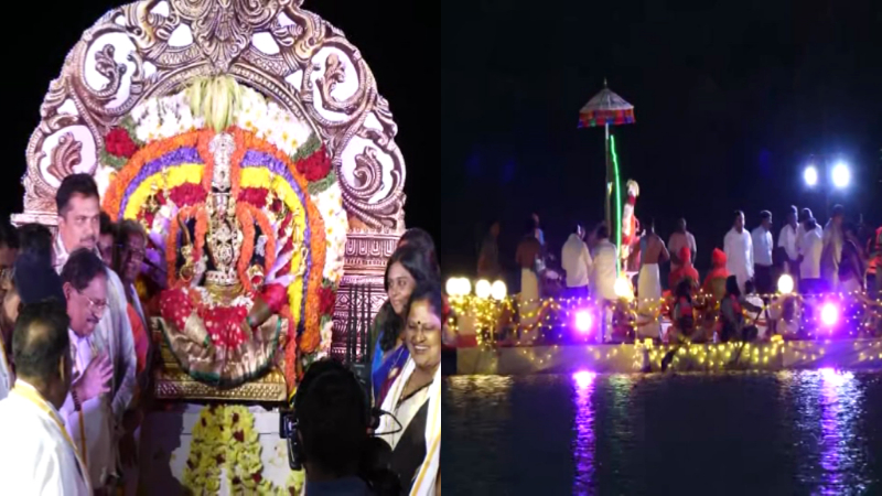 50 ವರ್ಷಗಳ ಬಳಿಕ ದಂಡಿ ಮಾರಮ್ಮನ ಅದ್ಧೂರಿ ತೆಪ್ಪೋತ್ಸವ – ವೈಭವ ಕಣ್ತುಂಬಿಕೊಂಡ ಭಕ್ತಗಣ