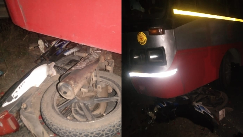 KSRTC, ಬೈಕ್ ನಡುವೆ ಭೀಕರ ಅಪಘಾತ – ಇಬ್ಬರು ಸ್ಥಳದಲ್ಲೇ ಸಾವು