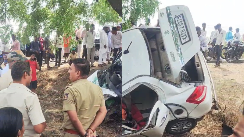 ವಿಜಯಪುರ| ಚಾಲಕನ ನಿಯಂತ್ರಣ ತಪ್ಪಿ ಕಾರು ಮರಕ್ಕೆ ಡಿಕ್ಕಿ – ಮೂವರು ಸಾವು