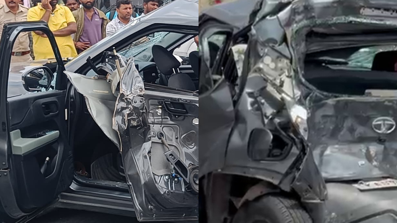 ಬೆಂ-ಮೈ ಎಕ್ಸ್‌ಪ್ರೆಸ್‌ವೇನಲ್ಲಿ ಕಾರಿಗೆ ಐರಾವತ ಬಸ್ ಡಿಕ್ಕಿ – ನಾಲ್ವರು ದುರ್ಮರಣ