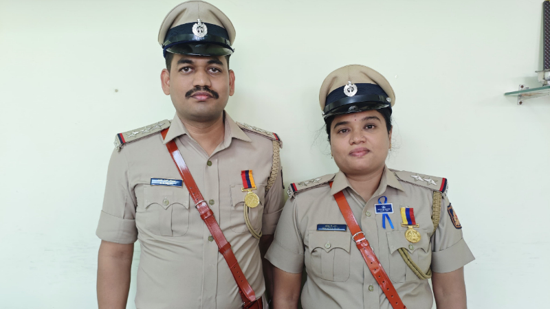 ಪೊಲೀಸ್‌ ಗಂಡ, ಹೆಂಡತಿಗೆ ಸಿಕ್ತು ಮುಖ್ಯಮಂತ್ರಿ ಪದಕ