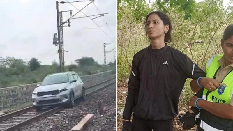 ರೈಲ್ವೆ ಹಳಿಯ ಮೇಲೆ ಕಾರು ಚಲಾಯಿಸಿ ಶಾಕ್‌ ಕೊಟ್ಟ ಯುವತಿ; ಬೆಂಗಳೂರು-ಹೈದರಾಬಾದ್‌ ರೈಲು ಸೇವೆ ಸ್ಥಗಿತ
