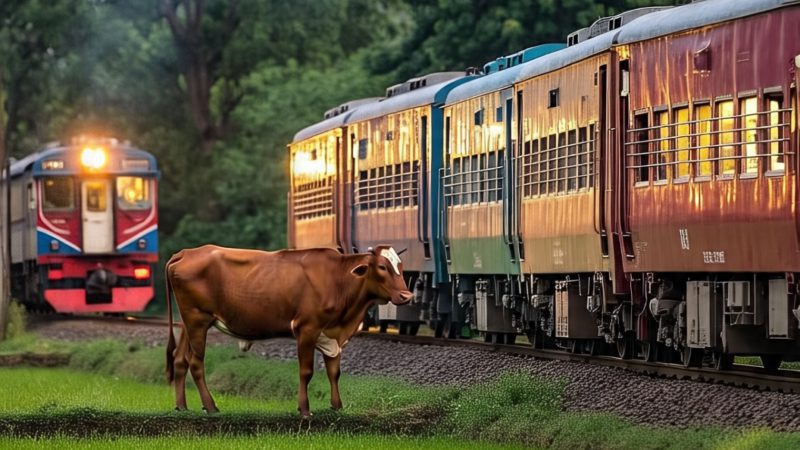 ಪ್ಯಾಸೆಂಜರ್‌ ಟ್ರೈನ್‌ ಡಿಕ್ಕಿ – 6 ದನಗಳ ದೇಹ ಛಿದ್ರ ಛಿದ್ರ