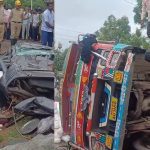ಬಾಗಲಕೋಟೆ | ಬೈಕ್ ತಪ್ಪಿಸಲು ಹೋಗಿ ಕಾರಿನ ಮೇಲೆ ಲಾರಿ ಪಲ್ಟಿ – ಇಬ್ಬರು ದುರ್ಮರಣ