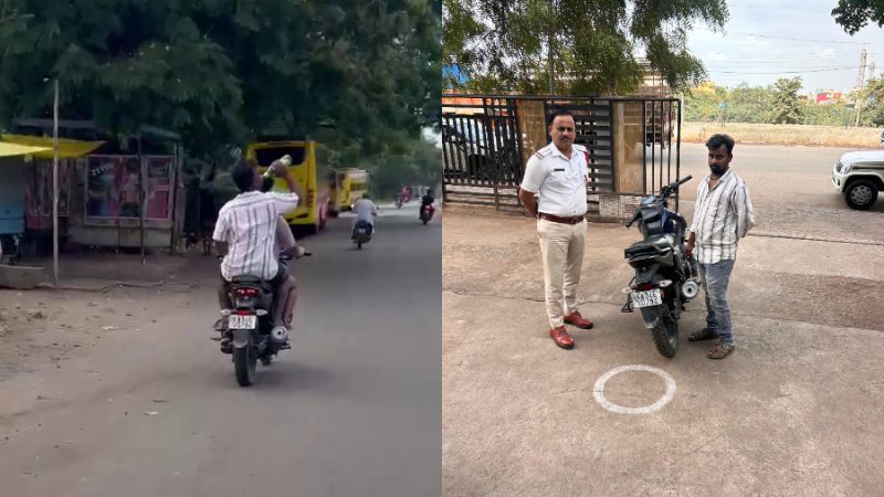 ಬೈಕ್‌ನಲ್ಲಿ ಬಿಯರ್‌ ಕುಡಿದು ಹುಚ್ಚಾಟ – ಆರೋಪಿ ಅರೆಸ್ಟ್‌