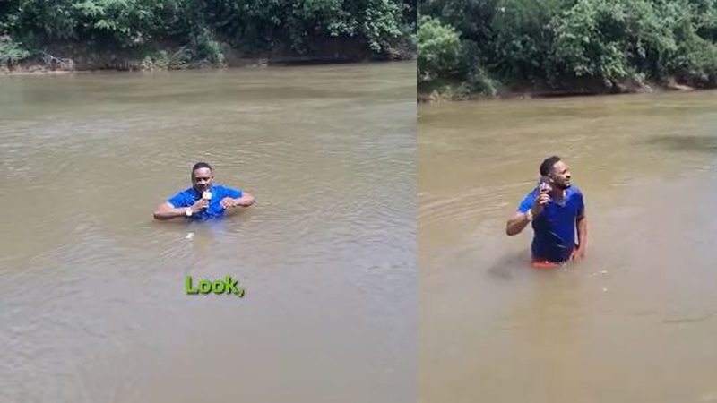 ನದಿಗಿಳಿದು ಡೇರ್‌ ರಿಪೋರ್ಟಿಂಗ್‌ – ಲೈವ್‌ ಮಾಡ್ತಿದ್ದಾಗಲೇ ಬಾಲಕಿ ಮೃತದೇಹದ ಮೇಲೆ ಕಾಲಿಟ್ಟ ಪತ್ರಕರ್ತ!