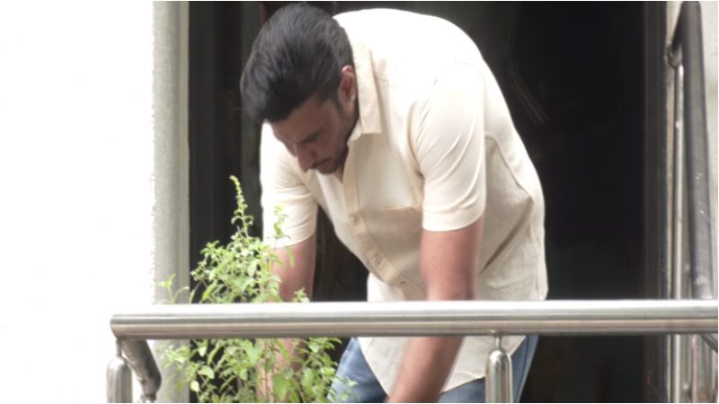 ತುಳಸಿ ಗಿಡಕ್ಕೆ ನೀರು ಹಾಕಿ ದರ್ಶನ್‌ ನಮಸ್ಕಾರ