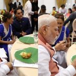 ಟ್ರಿನಿಡಾಡ್‌ನ ಸಾಂಪ್ರದಾಯಿಕ ಸೊಹರಿ ಎಲೆಯಲ್ಲಿ ಭೋಜನ ಸವಿದ ಪ್ರಧಾನಿ ಮೋದಿ