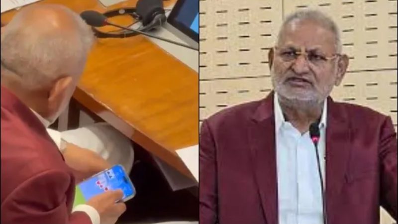ವಿಧಾನಸಭೆ ಅಧಿವೇಶನದಲ್ಲಿ ರಮ್ಮಿ ಗೇಮ್‌ ಆಡಿದ ಕೃಷಿ ಸಚಿವ – ವಿಪಕ್ಷಗಳಿಂದ ಭಾರಿ ಟೀಕೆ