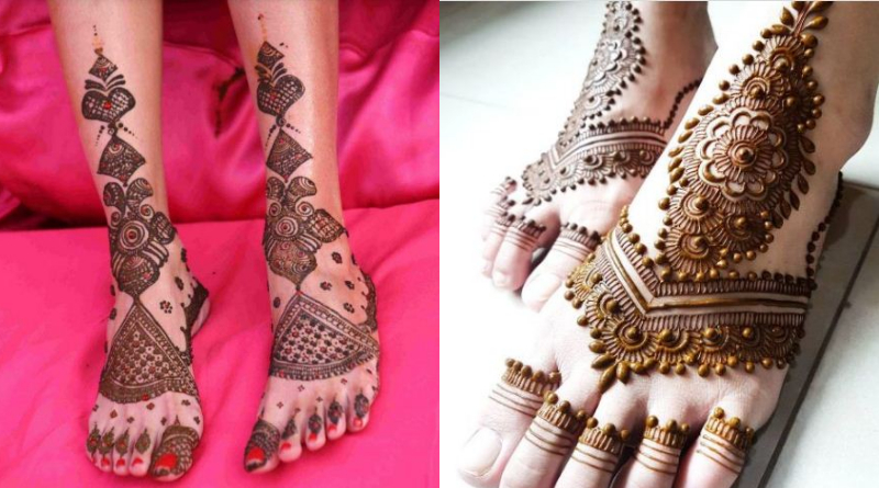 Foot Mehndi with Different Figures