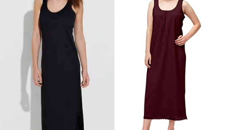 Side Slit Cotton Nighty Slip