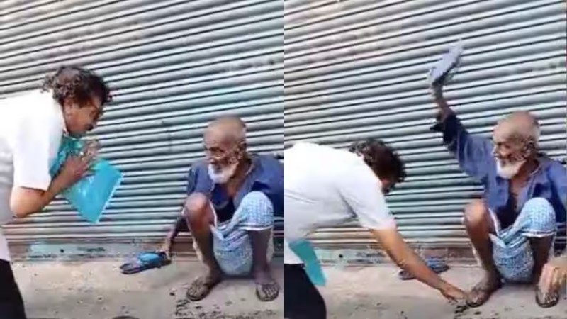 ಚುನಾವಣೆ ಗೆಲ್ಲಲು ಬಾಬಾನ ಕೈಯಿಂದ ಚಪ್ಪಲಿ ಏಟು ತಿಂದ ಕೈ ಅಭ್ಯರ್ಥಿ 1 Madhya Pradesh Congress candidate pleads ‘fakir to beat him up with slippers as blessing