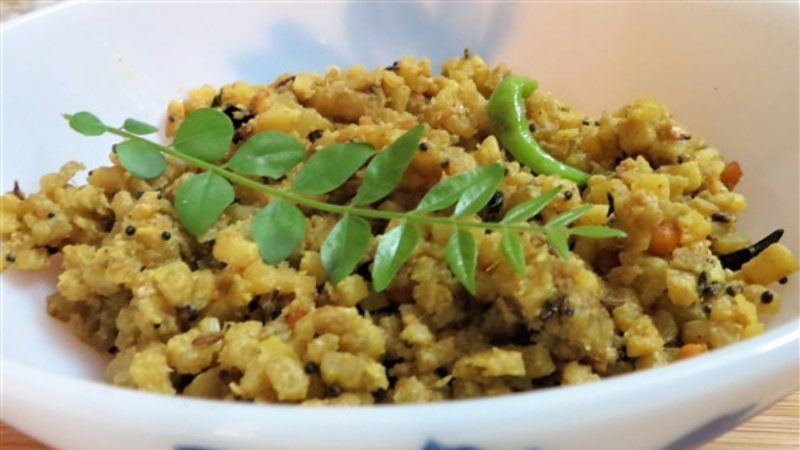 Bale dindina palya recipe How to make banana stem stir fry 3