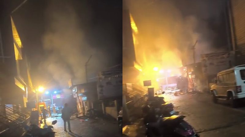 Illegally stored cylinders explode shop catches fire Badami