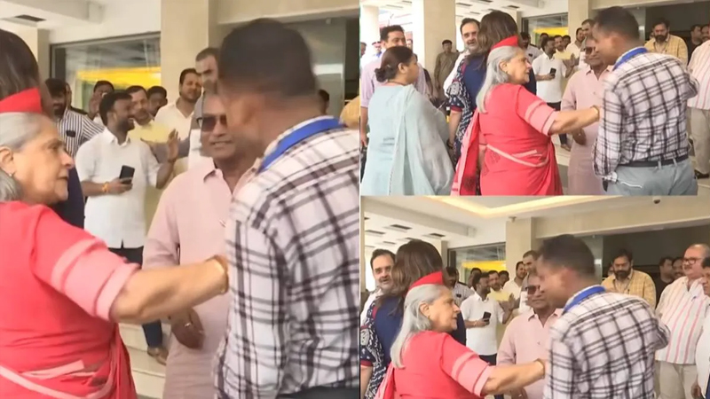 ಏನ್ ಮಾಡ್ತಿದ್ದೀರಿ... ಸೆಲ್ಫಿ ಕ್ಲಿಕ್ಕಿಸಿಕೊಳ್ತಿದ್ದ ವ್ಯಕ್ತಿಯನ್ನ ಗದರಿಸಿ ದೂರ ತಳ್ಳಿದ ಜಯಾ ಬಚ್ಚನ್ 2 Jaya Bachchan 2