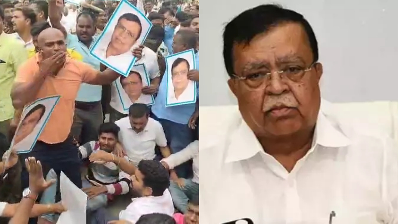 k.n.rajanna madhugiri protest