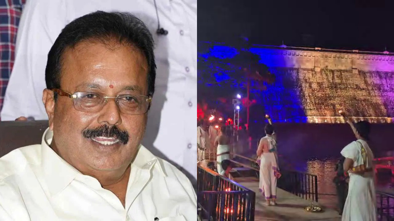 Cauvery aarti at KRS dam