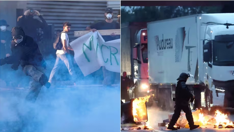 ಆರ್ಥಿಕ ಅವ್ಯವಸ್ಥೆ - ಫ್ರಾನ್ಸ್ನಲ್ಲೂ ಕಟ್ಟೆಯೊಡೆದ ಜನಾಕ್ರೋಶ, ಬೀದಿಗಿಳಿದು ಪ್ರತಿಭಟನೆ; 200 ಮಂದಿ ಅರೆಸ್ಟ್ 1 France Protest