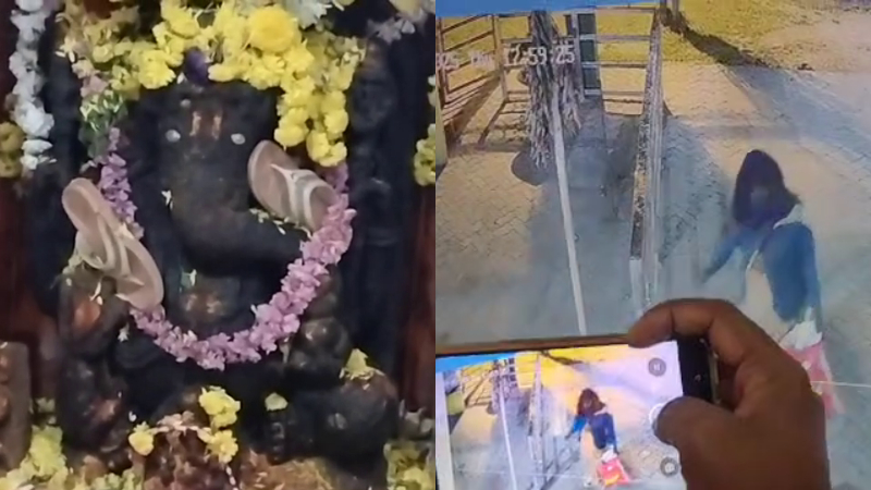 Hassan Ganesha Idol Slipper Lady Arrest