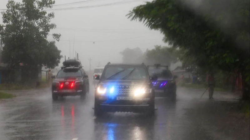 No Helicopter Travel Due To Rain In Manipur. PM Modi Took Car To Churachandpur