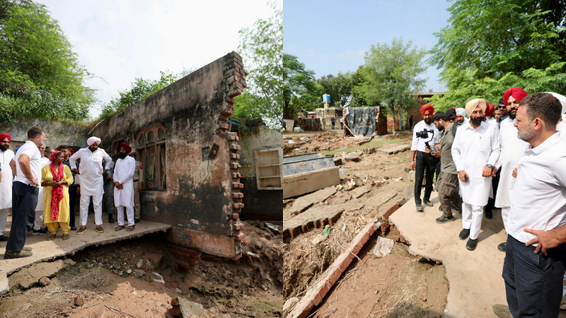 ಪಂಜಾಬ್ನ ಪ್ರವಾಹ ಪೀಡಿತ ಪ್ರದೇಶಗಳಿಗೆ ರಾಹುಲ್ ಗಾಂಧಿ ಭೇಟಿ 10 Rahul Gandhi Visit to Punjab