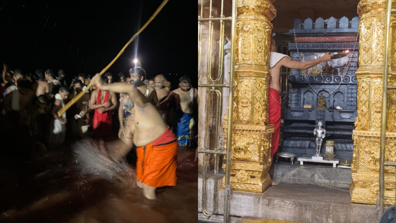 ರಾಹುಗ್ರಸ್ತ ಚಂದ್ರಗ್ರಹಣ ಮಂತ್ರಾಲಯ ಶ್ರೀಗಳಿಂದ ಧಂಡೋದಕ ಸ್ನಾನ: ರಾಯರ ವೃಂದಾವನಕ್ಕೆ ಜಲಾಭಿಷೇಕ 3 Raichur Mantralaya