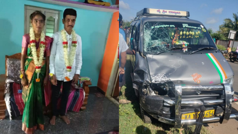 ಕಾರು, ಬೈಕ್ ಮುಖಾಮುಖಿ ಡಿಕ್ಕಿ - ಮದುವೆ ನಿಶ್ಚಯವಾಗಿದ್ದ ಜೋಡಿ ದುರ್ಮರಣ 1 two killed in accident between bike and omni in shikaripura