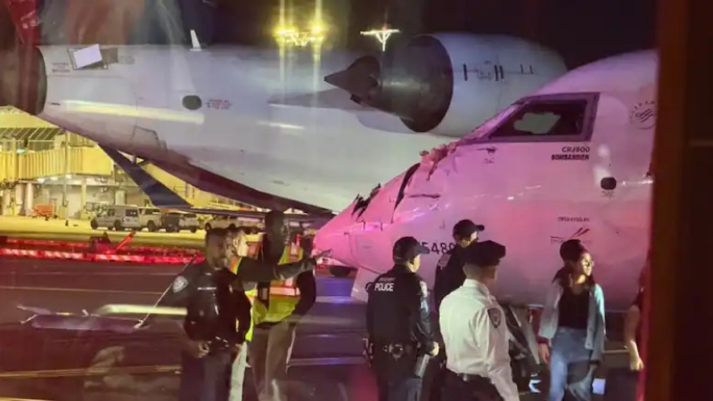2 Plane Collide On Tarmac At New York Airport