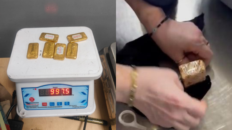 ಒಳ ಉಡುಪಿನಲ್ಲಿಟ್ಟುಕೊಂಡು ಚಿನ್ನ ಸಾಗಾಟ - ದೆಹಲಿ ಏರ್ಪೋರ್ಟ್ನಲ್ಲಿ ಮಹಿಳೆಯಿಂದ 1 ಕೆಜಿ ಗೋಲ್ಡ್ ಬಿಸ್ಕೆಟ್ ವಶಕ್ಕೆ 1 Delhi customs officials seized nearly 1 kg of gold hidden in a womans undergarments at IGI Airport