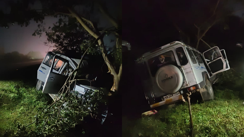 ನಿಯಂತ್ರಣ ತಪ್ಪಿ ಕ್ರೂಸರ್ ಮರಕ್ಕೆ ಡಿಕ್ಕಿ - ಇಬ್ಬರು ಸಾವು, 8 ಮಂದಿ ಗಂಭೀರ 4 Dharwad Accident