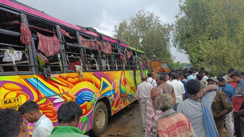 Kolar Bus Overturn