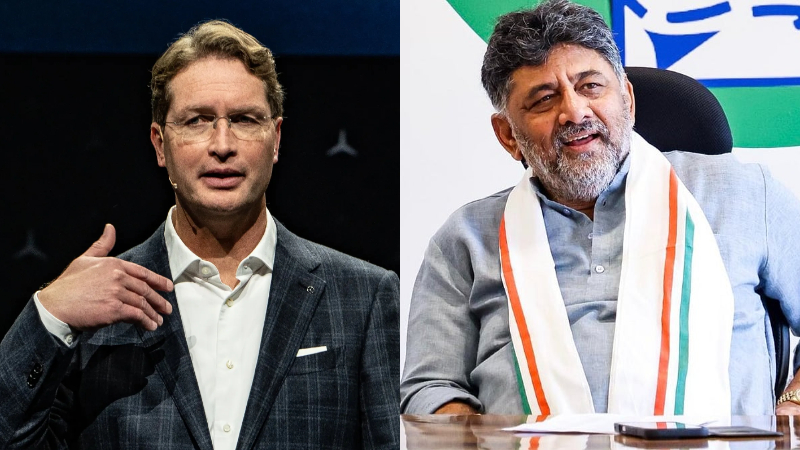 Mercedes Benz CEO Ola Kallenius and DK Shivakumar