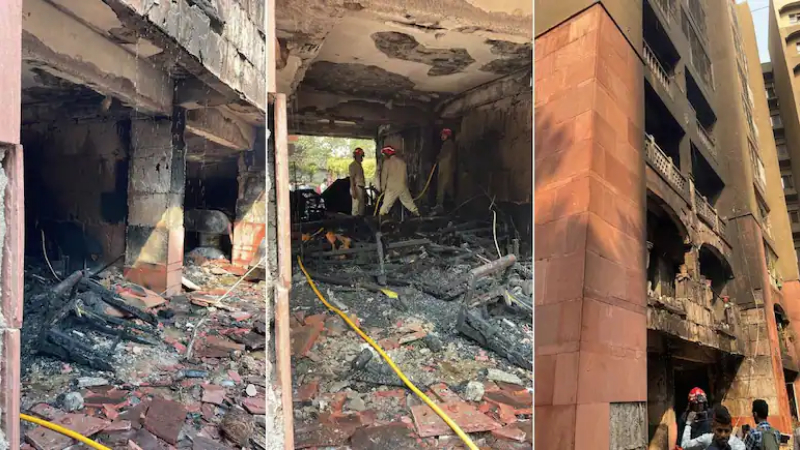 apartments fire delhi