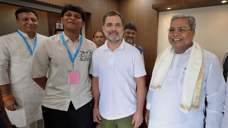 siddaramaiahs grandson dhawan rakesh rahul gandhi