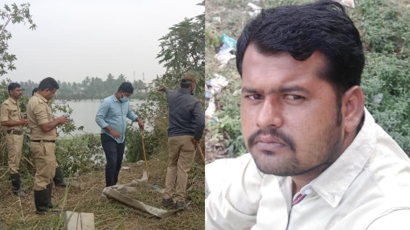 Anekal Lorry Fell Into Lake